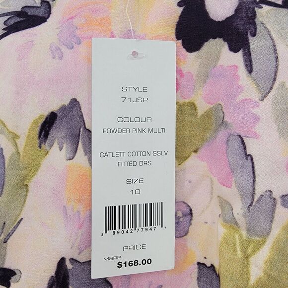 NWT French Connection Women's 10 Catlett Fitted Dress Floral Print Short Sleeve - Picture 6 of 11